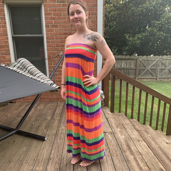 Willi Smith striped spandex tank dress - Picture 4 of 7